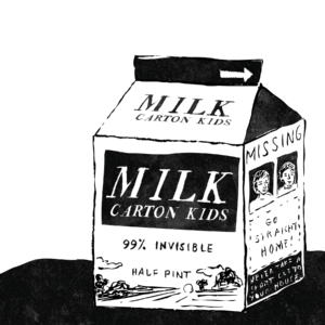 An illustration of a milk carton with a Missing Child notice on it.