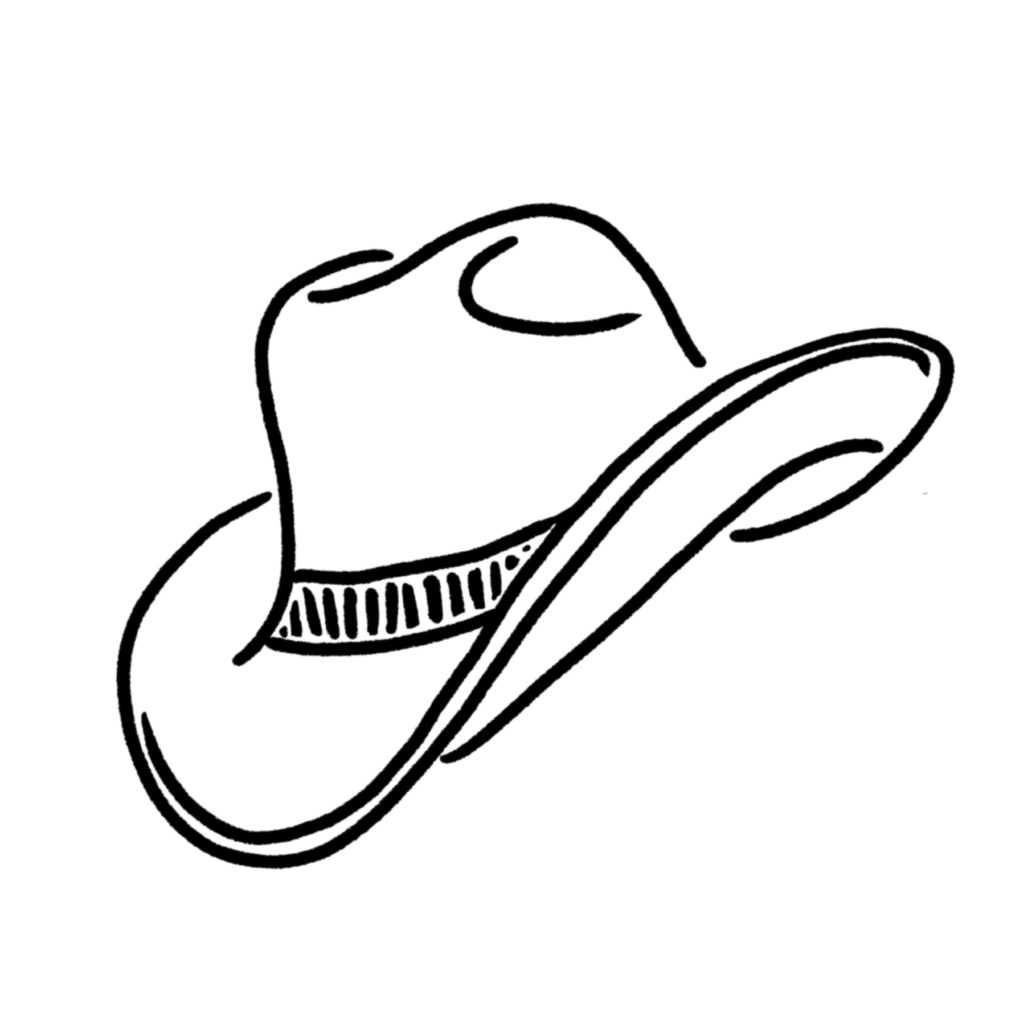 An illustration of a cowboy hat.